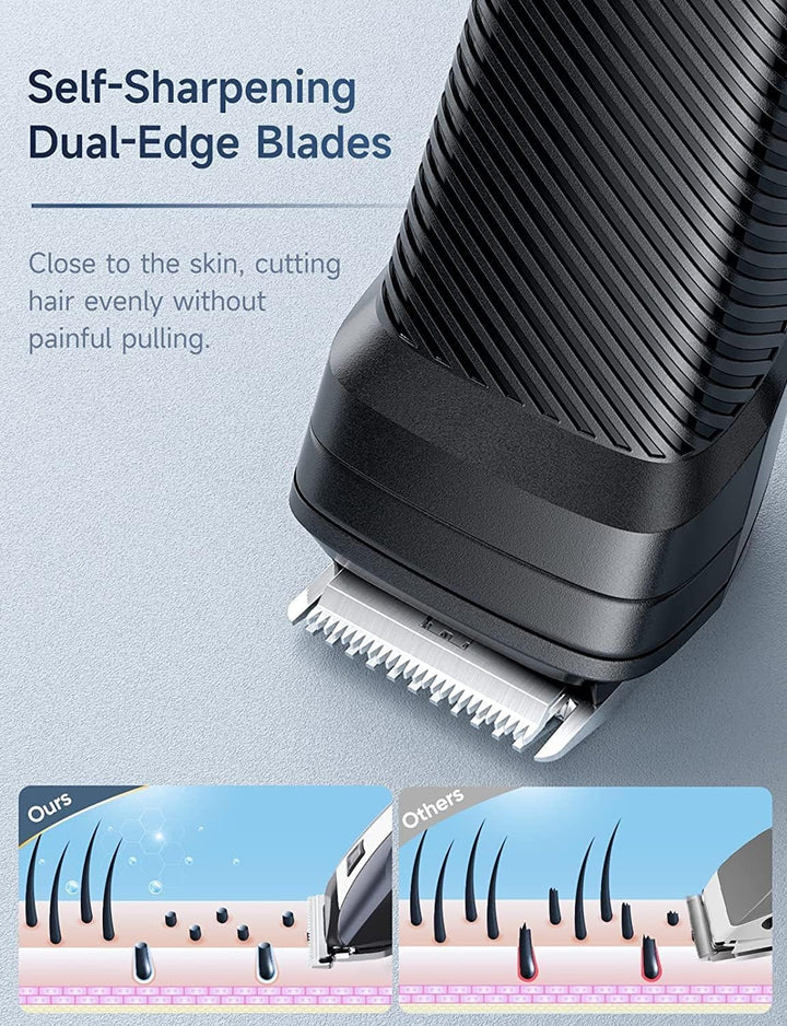 Barttrimmer Herren Haarschneidemaschine, All-in-1 Bartschneider Nasenhaartrimmer Kabellos, USB Wiede