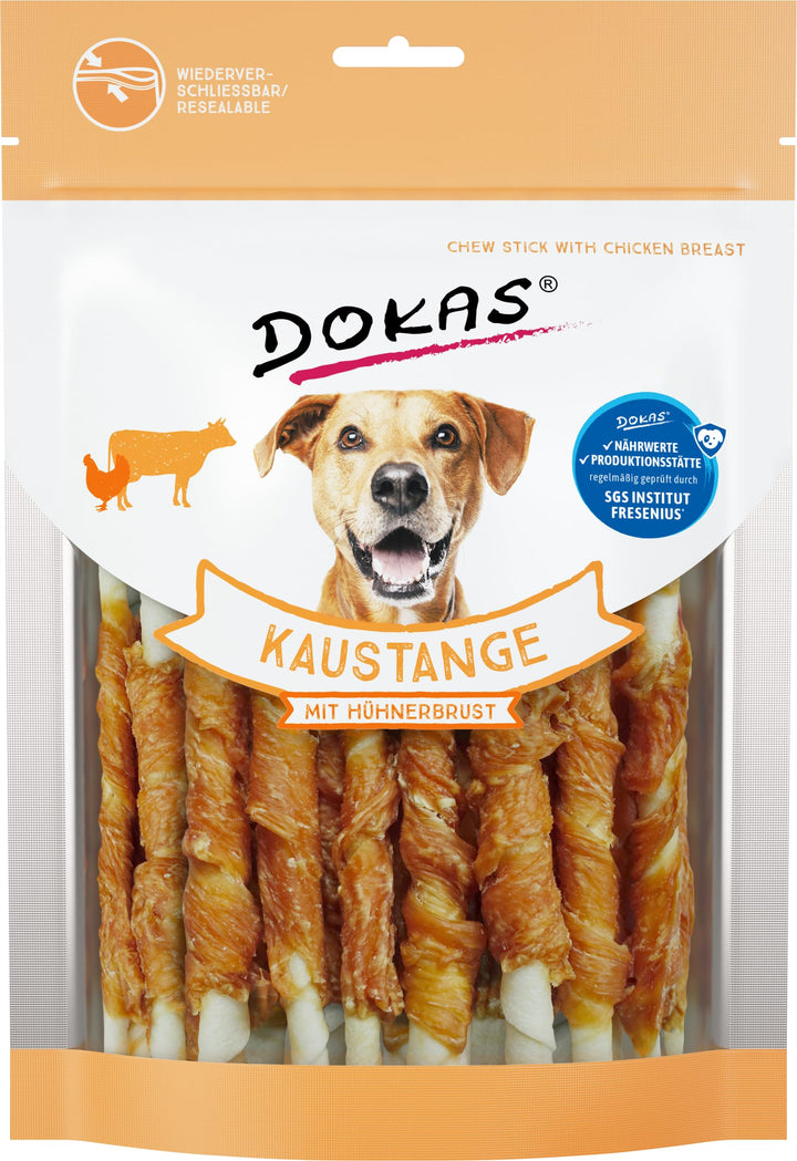 DOKAS Kaustange – Getreidefreier Premium Kausnack für Hunde 9 x 200g | 200g ( 9er Pack ) Single, Sin