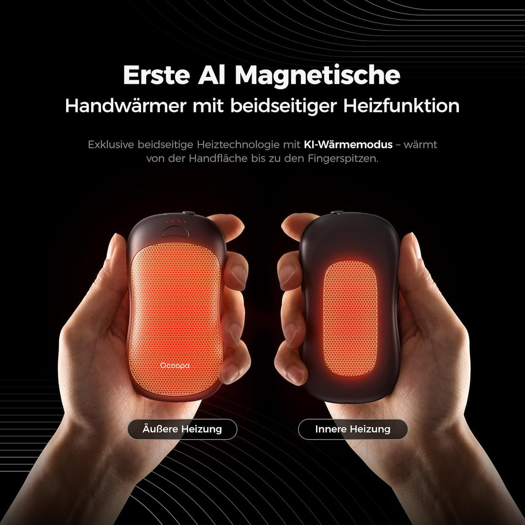 OCOOPA handwärmer elektrisch 10000 mAh Split-Magnetic 2er-Pack, 4 Heizmodi, schnelleres Aufheizen ha