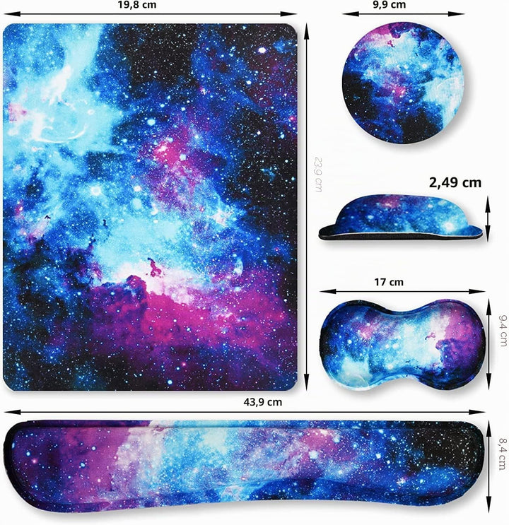 Handballenauflage Tastatur + Mauspad + Handgelenkauflage + Untersetzer, Memory Foam 4-in-1 Handgelen
