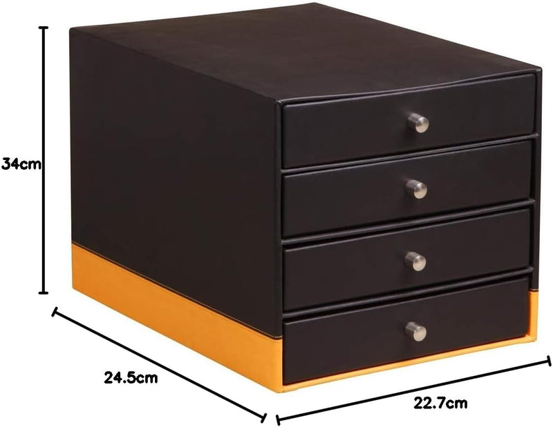 Rhodia 118866C Schubladenbox (mit 4 Schubladen, 24,8 x 32,7 x 22,8 cm, aus italienischem Kunstleder,