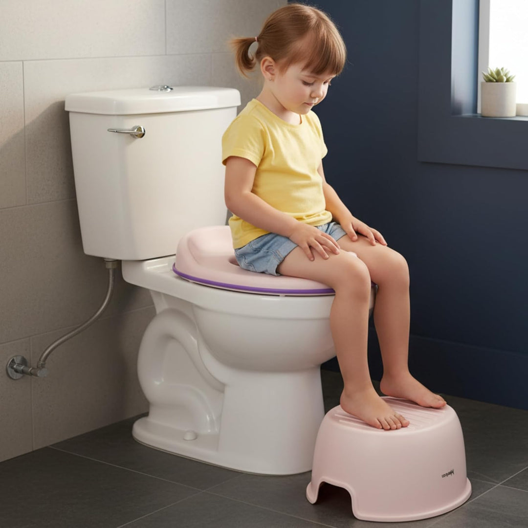 Töpfchen Sitzauflage Toilette, Touristentopf, Kinderfuss, Tragbar, 3in1 Nachttasse (Rosa), Rosa
