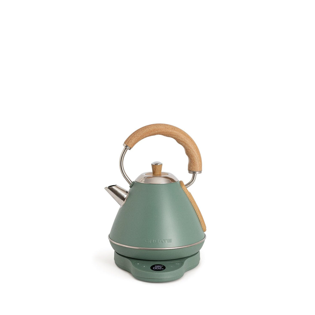 CREATE/KETTLE RETRO PRO/Wasserkocher mit Temperaturregelung 1L Salbeigrün/Automatische Abschaltung,