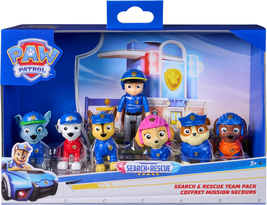 PAW PATROL – Search &amp; Rescue: Figuren-Set mit 7 Charakteren (Chase, Marshall, Skye, Rubble, Rocky, Z