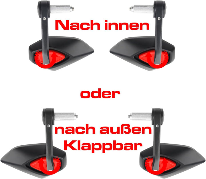 Area1 universal Motorrad Lenkerendenspiegel Rückspiegel Paar e-geprüft kompatibel mit Duke SMC/R MT0