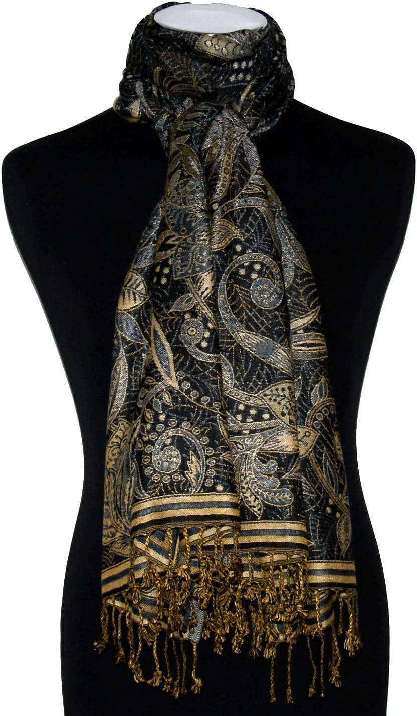 Lorenzo Cana Marken Damenpashmina Schal Schaltuch Stola Umschlagtuch Naturfaser opulentes Muster in