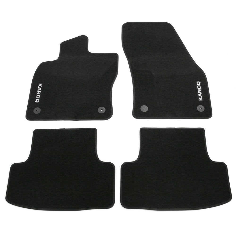 Skoda 57B061270 Prestige Textil Fussmatten Satz Premium Velours 4X Stoffmatten schwarz mit Karoq Sch