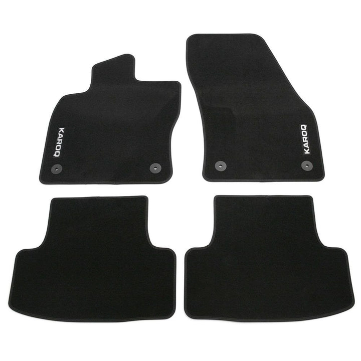Skoda 57B061270 Prestige Textil Fussmatten Satz Premium Velours 4X Stoffmatten schwarz mit Karoq Sch