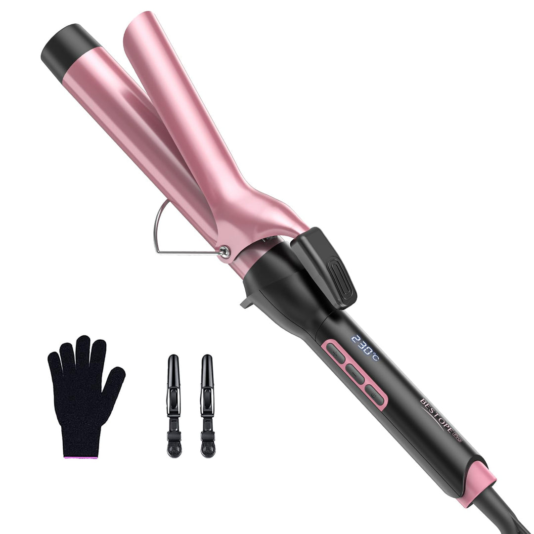 BESTOPE PRO Lockenstab 25mm - Lockenstab Grosse Locken mit Tourmalin Keramik, Antistatisch, LCD Anze