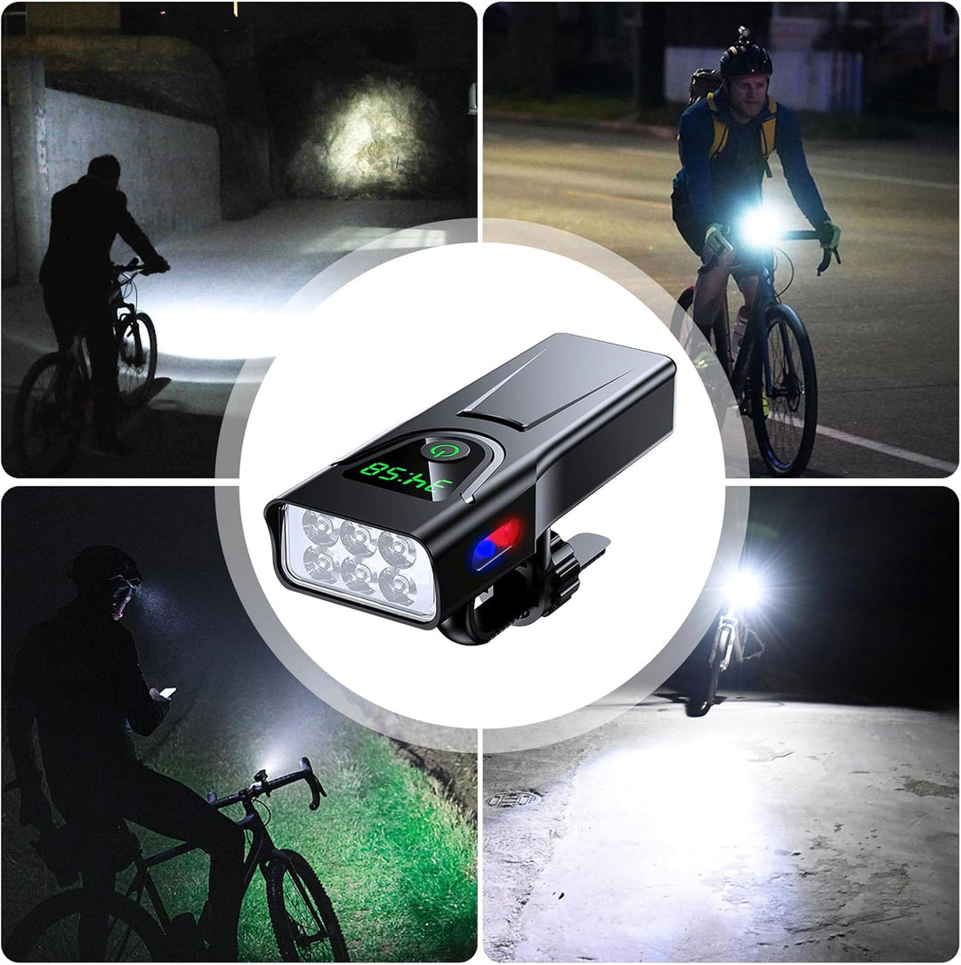 Fahrradlicht, wiederaufladbar, wasserdicht, hell, mit 5 Modi, Vorderlicht, 1000 Lumen und Akku mit 5