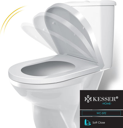 KESSER® WC Sitz mit Absenkautomatik Toilettendeckel Quick-Release-Funktion und Softclose - einfache