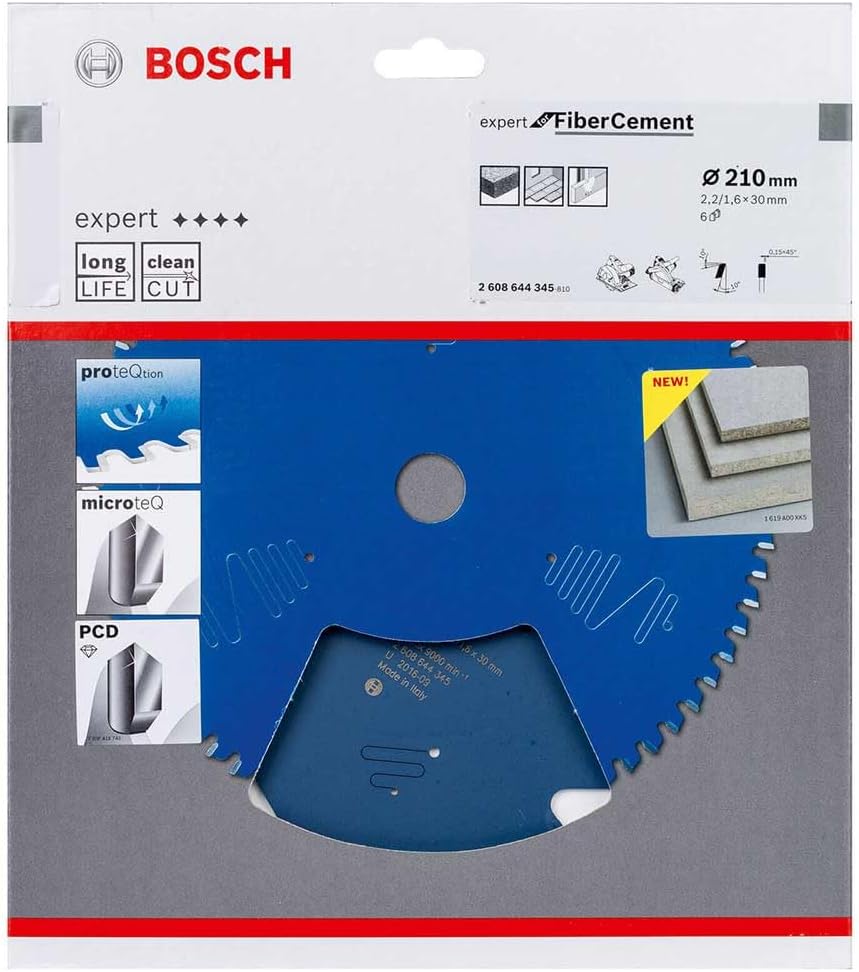 Bosch Professional 1x Kreissägeblatt Expert for Fiber Cement (für Faserzement, Sägeblatt Ø 210 x 30