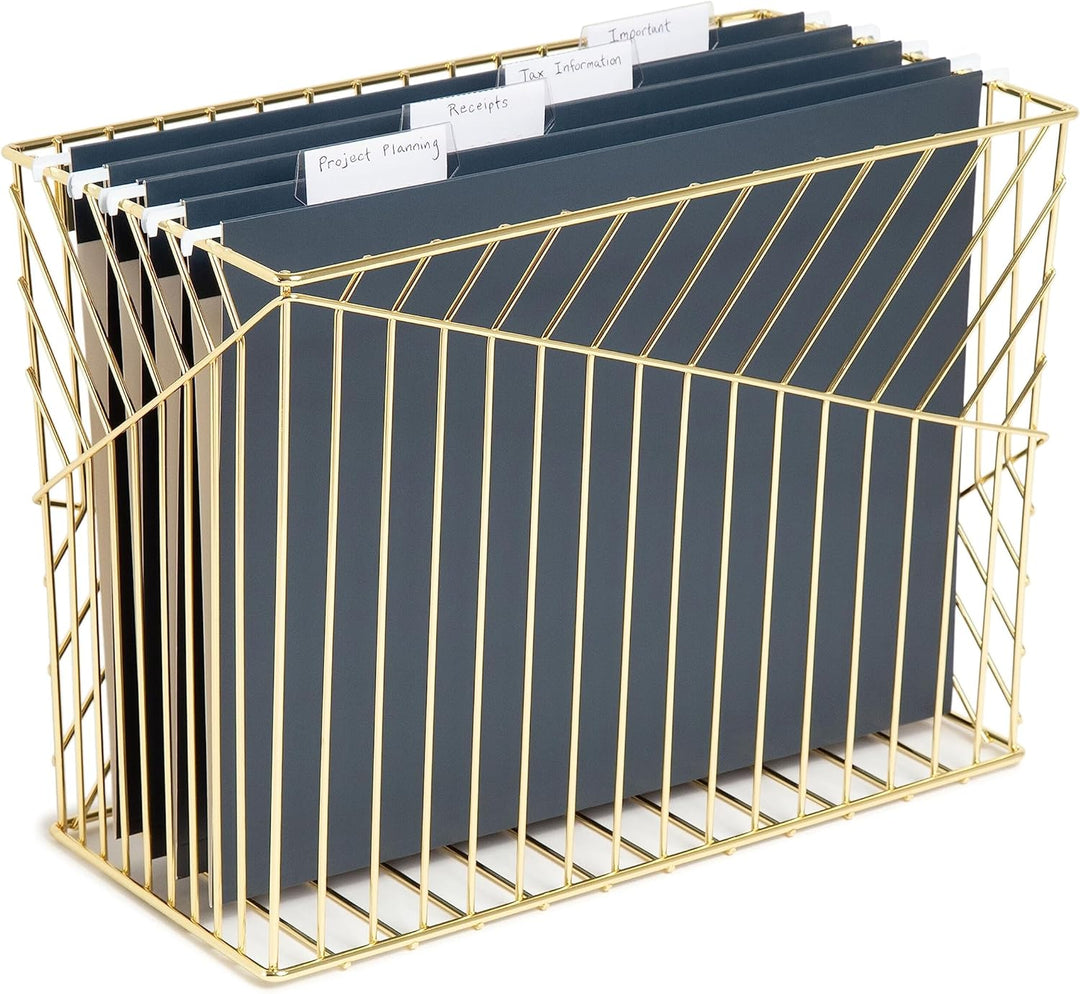 U Brands Vena Collection Hängeregister, Metall, Briefgrösse, Schreibtischzubehör, goldfarben Metall