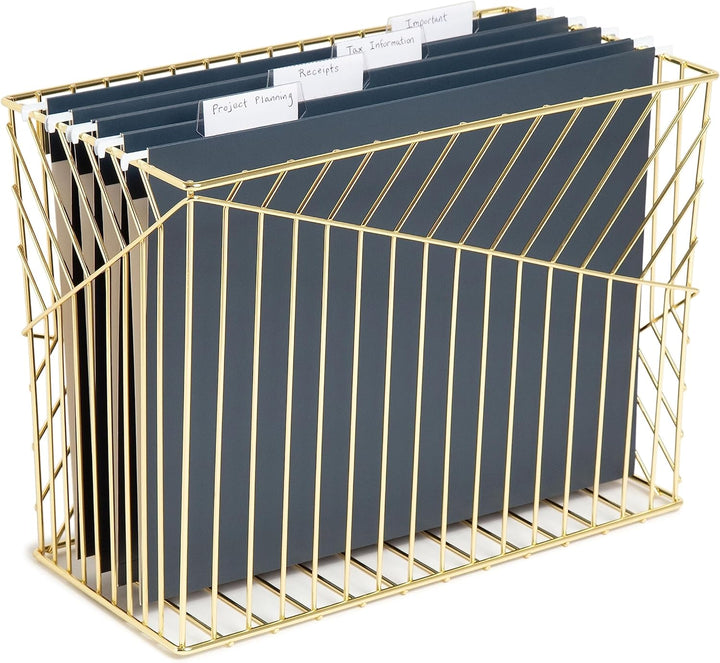 U Brands Vena Collection Hängeregister, Metall, Briefgrösse, Schreibtischzubehör, goldfarben Metall