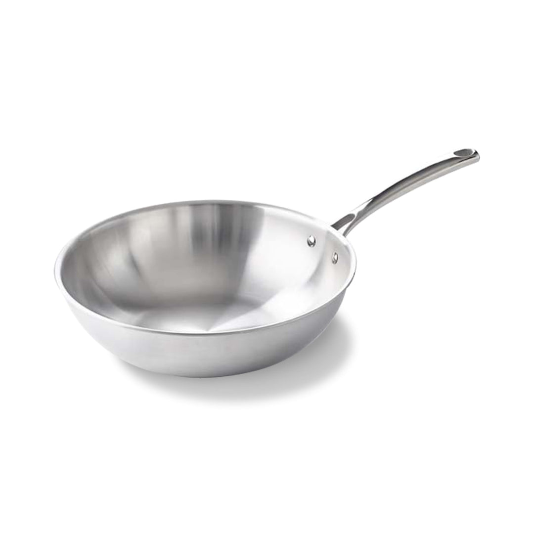 BK Superior Dreischicht-Edelstahl-Wokpfanne, 30 cm, 3-lagig, Multiclad, Polierter Edelstahl, Indukti