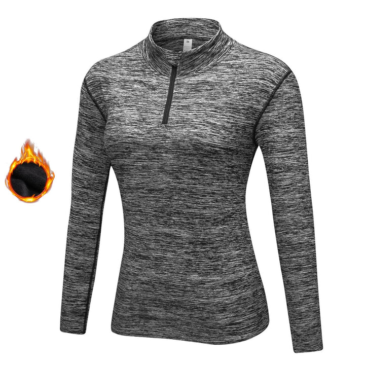 WOWENY Fleecepullover Damen 1/4 Zip Funktionsshirt Fleece warm Laufshirt Langarm mit Stehkragen, Atm