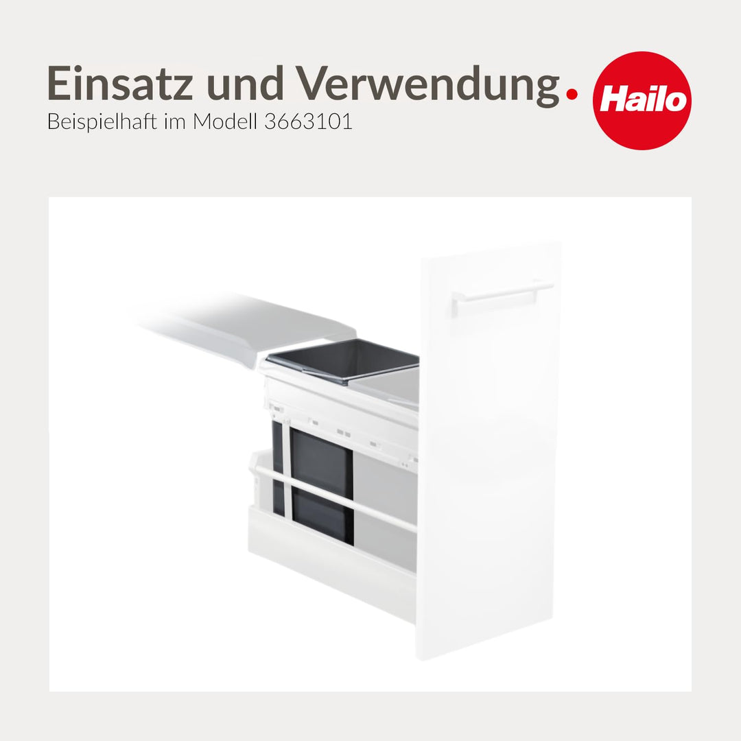 Hailo 15L Inneneimer Ersatzeimer 1008879 - Mülleimer-Einsatz m Henkel f Tandem/Terzett Abfalltrennsy