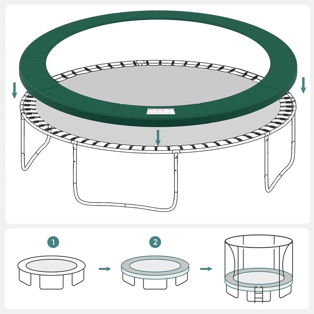 SONGMICS Trampolin Randabdeckung, Ø 183 244 305 366 427 cm, Federabdeckung, Randschutz, Sicherheitsm