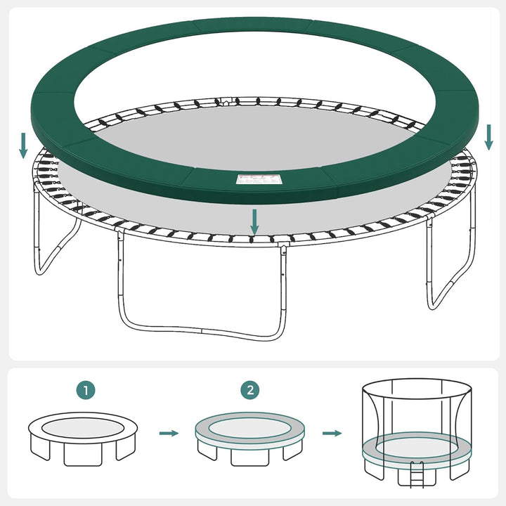 SONGMICS Trampolin Randabdeckung, Ø 183 244 305 366 427 cm, Federabdeckung, Randschutz, Sicherheitsm