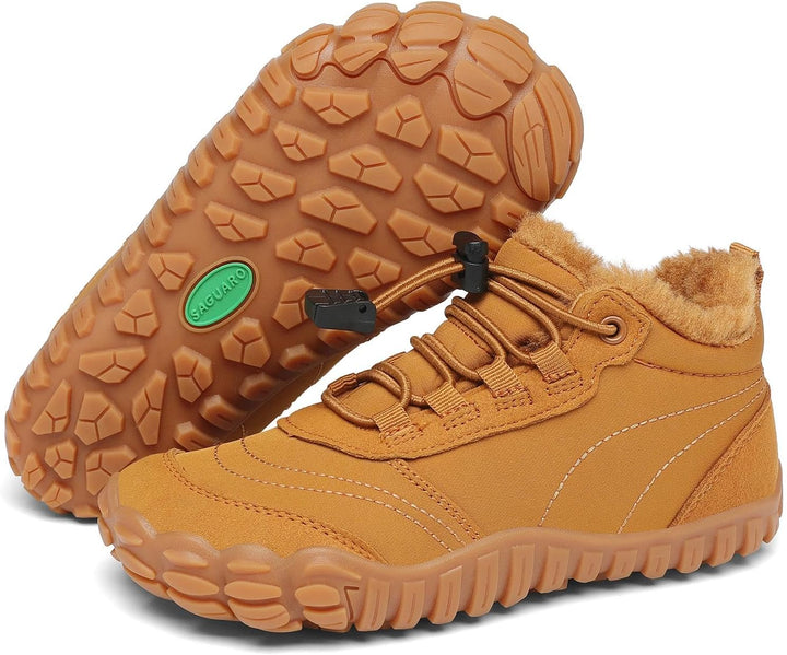 SAGUARO Kinder Winter Barfussschuhe Winterschuhe Warme Gefüttert Wanderschuhe Leicht rutschfest Wint