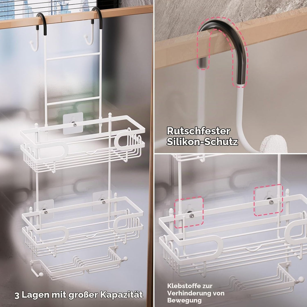 SWTYMIKI Duschregal zum Hängen Dschablage Hängend - Duschablage Hängend Für Dusche Glastür Duschkorb