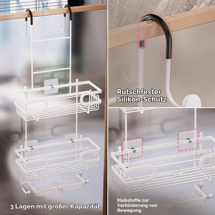 SWTYMIKI Duschregal zum Hängen Dschablage Hängend - Duschablage Hängend Für Dusche Glastür Duschkorb