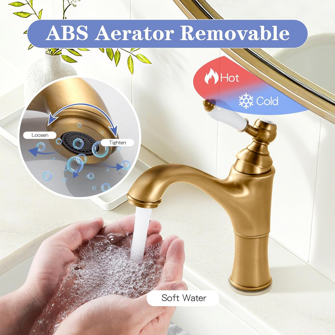 Wasserhahn Bad, Waschtischarmatur Mischbatterie Waschbecken Armaturen, Einhebel-Badezimmer mit Keram