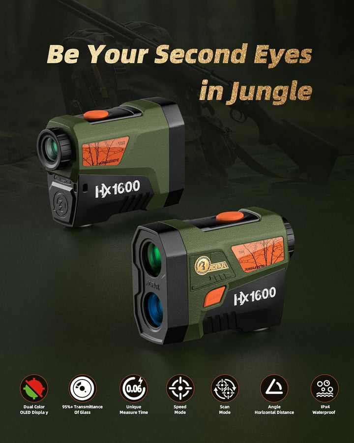AOFAR HX1600 Laser Entfernungsmesser Jagd 1600Y, OLED Dual-Farbe (95% Licht), Winkel & horizontale D