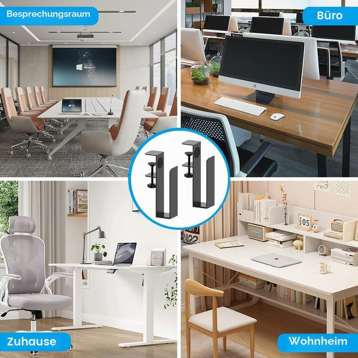 Mineup 2 Stück Aufhängbarer Laptop Organizer, Verstellbare Schreibtisch Seitenaufbewahrung, Laptop S
