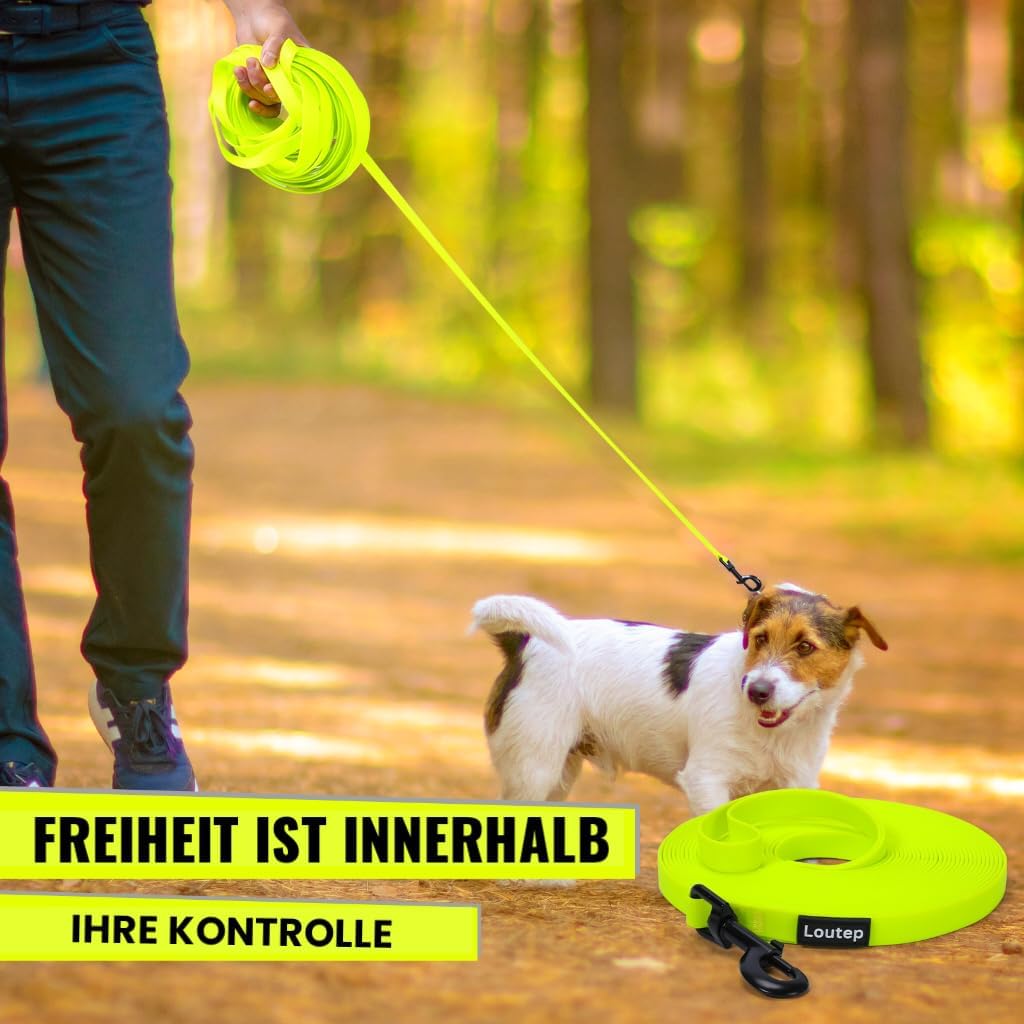 Loutep Biothane Schleppleine Für Hunde Lange Hundeleine 3m 5m Schleppleine 10m Für Hunde 15m 20m Lei