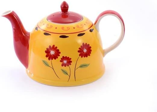 teemando® Set = Kanne "Danja" Keramik 1,9 l + 4 Becher "Danja" Keramik, 4-fach sortiert 0,3 l