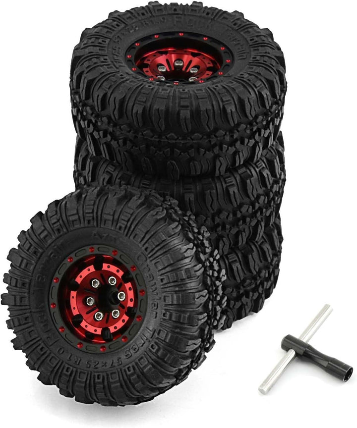 KEEDA 57mm RC Reifen und Räder, 1,0 Zoll Micro Beadlock Felge für 1/18 TRX4M 1/24 RC Crawler Car Axi