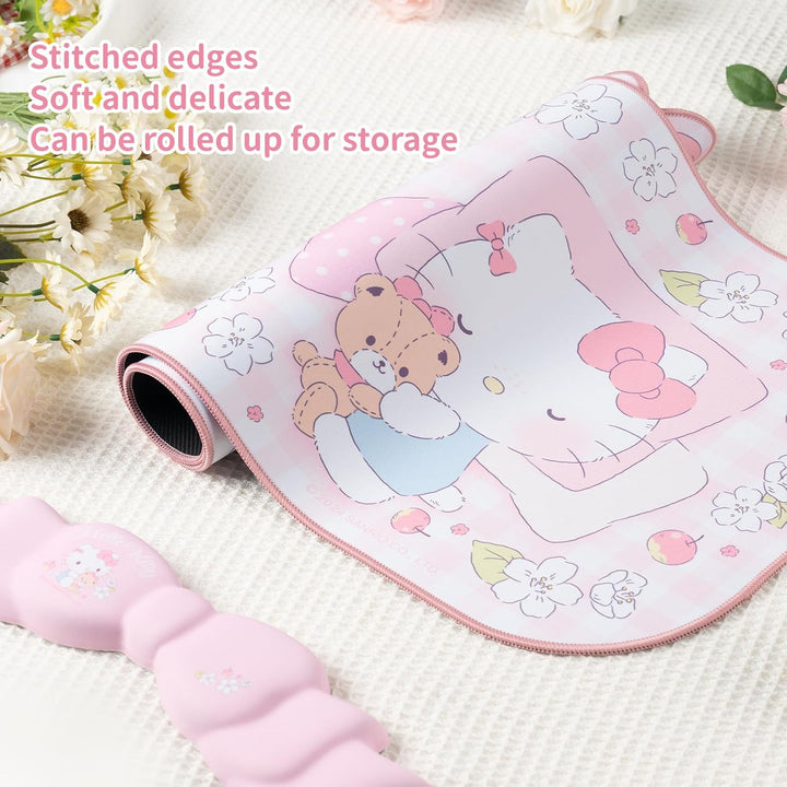 Anime-Mauspad-Handgelenkauflage-Set – rutschfeste Schreibtischunterlage und Memory Foam-Handgelenkau