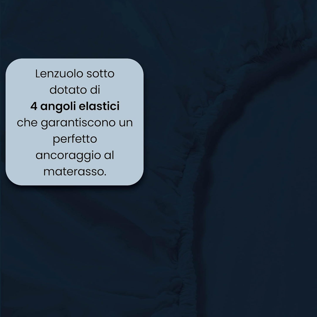 Italian Bed Linen Max Color Bettwäsche-Set, Dunkel blau, Doppelte, Dunkel Blau