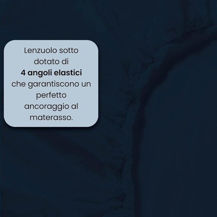 Italian Bed Linen Max Color Bettwäsche-Set, Dunkel blau, Doppelte, Dunkel Blau