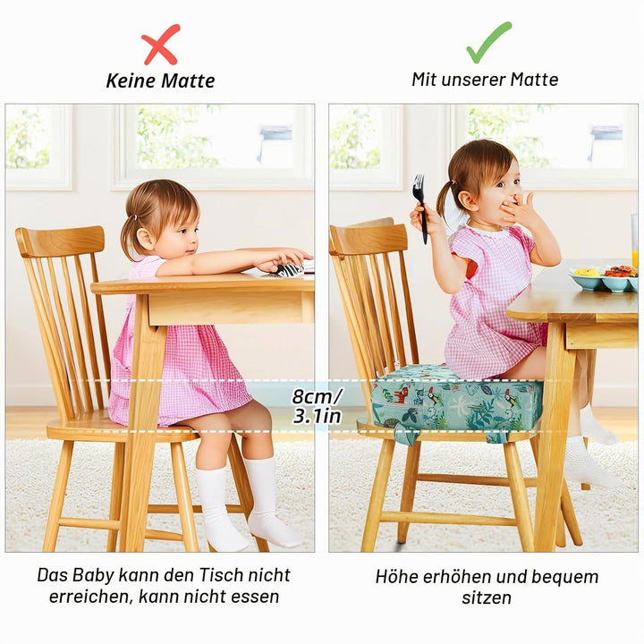 Zicac Sitzerhöhung Baby Tragbar Sitzkissen Cartoon Design für Kinder (Hellgrün), Hellgrün