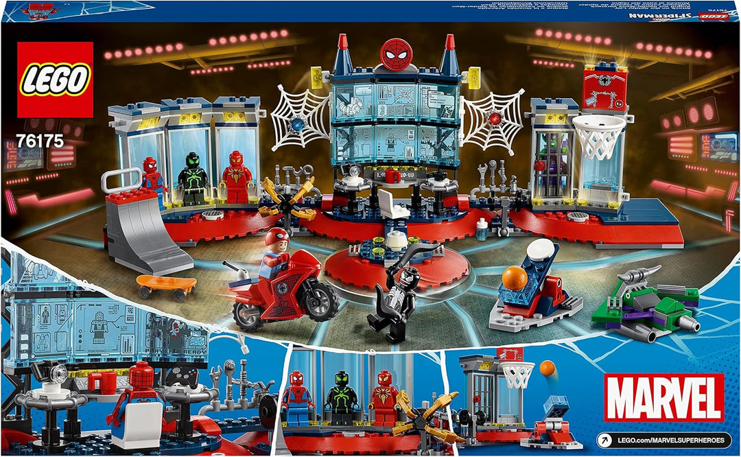 LEGO 76175 Marvel Angriff auf Spider-Mans Versteck Bauset mit Green Goblin und Venom Figuren, Superh