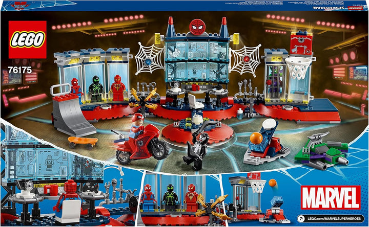 LEGO 76175 Marvel Angriff auf Spider-Mans Versteck Bauset mit Green Goblin und Venom Figuren, Superh