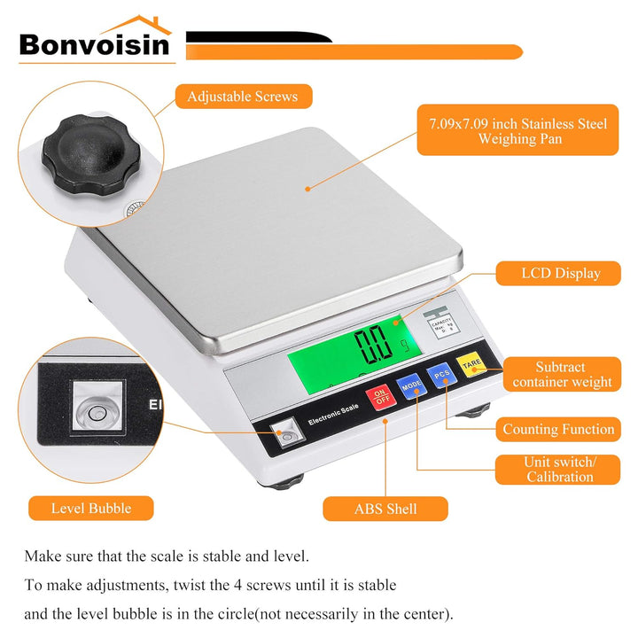 Bonvoisin 7500, 0.1g Zählwaage 3-10 kg OPTIONAL, 0,1 g Digitale Genaue Analytische Elektronische Waa
