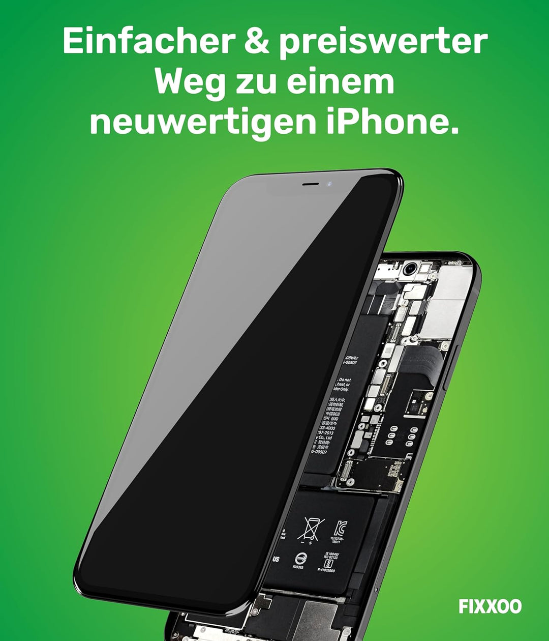 GIGA Fixxoo® iPhone X Display Original [inkl. Werkzeug-Kit] - Retina LCD Glas mit Touchscreen - Orig