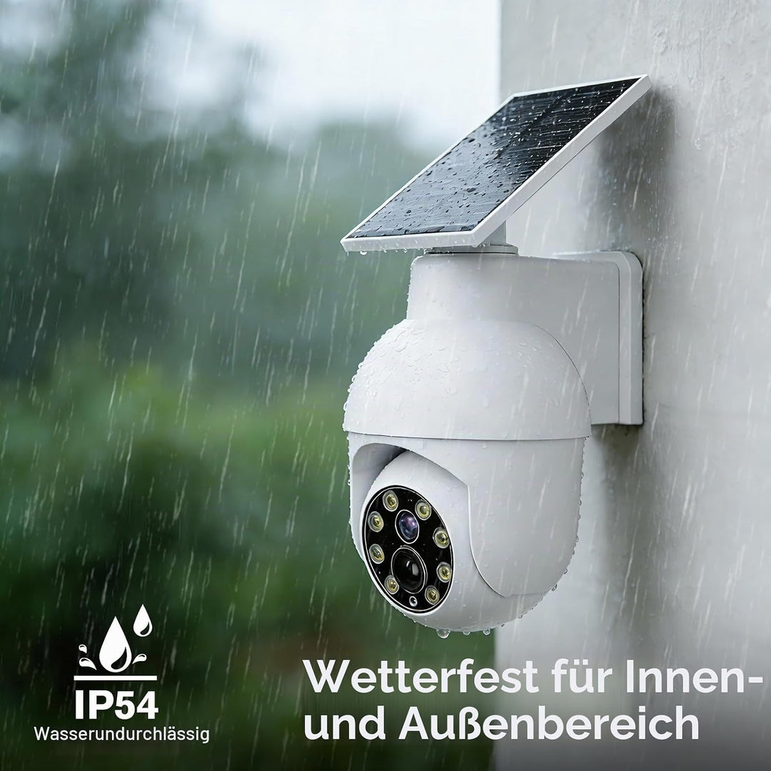 ERWEY Solar Dummy Kamera mit Sensorleuchte und Blinkendes rotes Licht, CCTV Fake Überwachungskameras