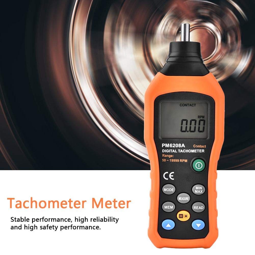 Drehzahlmesser PEAKMETER PM6208A Handmessgerät Digitaler Drehzahlmesser Messgerät Geschwindigkeitsme