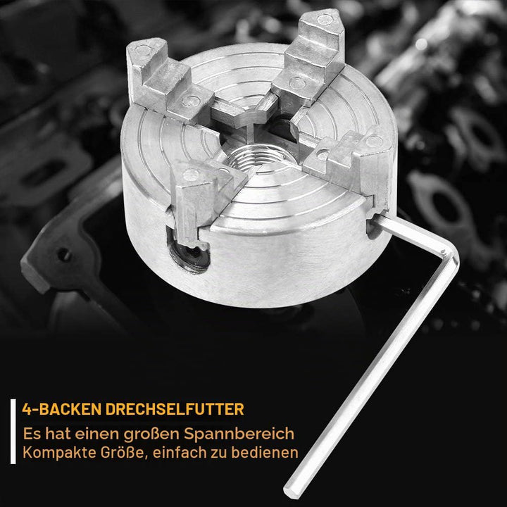 Drehmaschine Vierbackenfutter, 4-Backen-Drehfutter selbstzentrierendes Holzdrehfutter aus Zinklegier