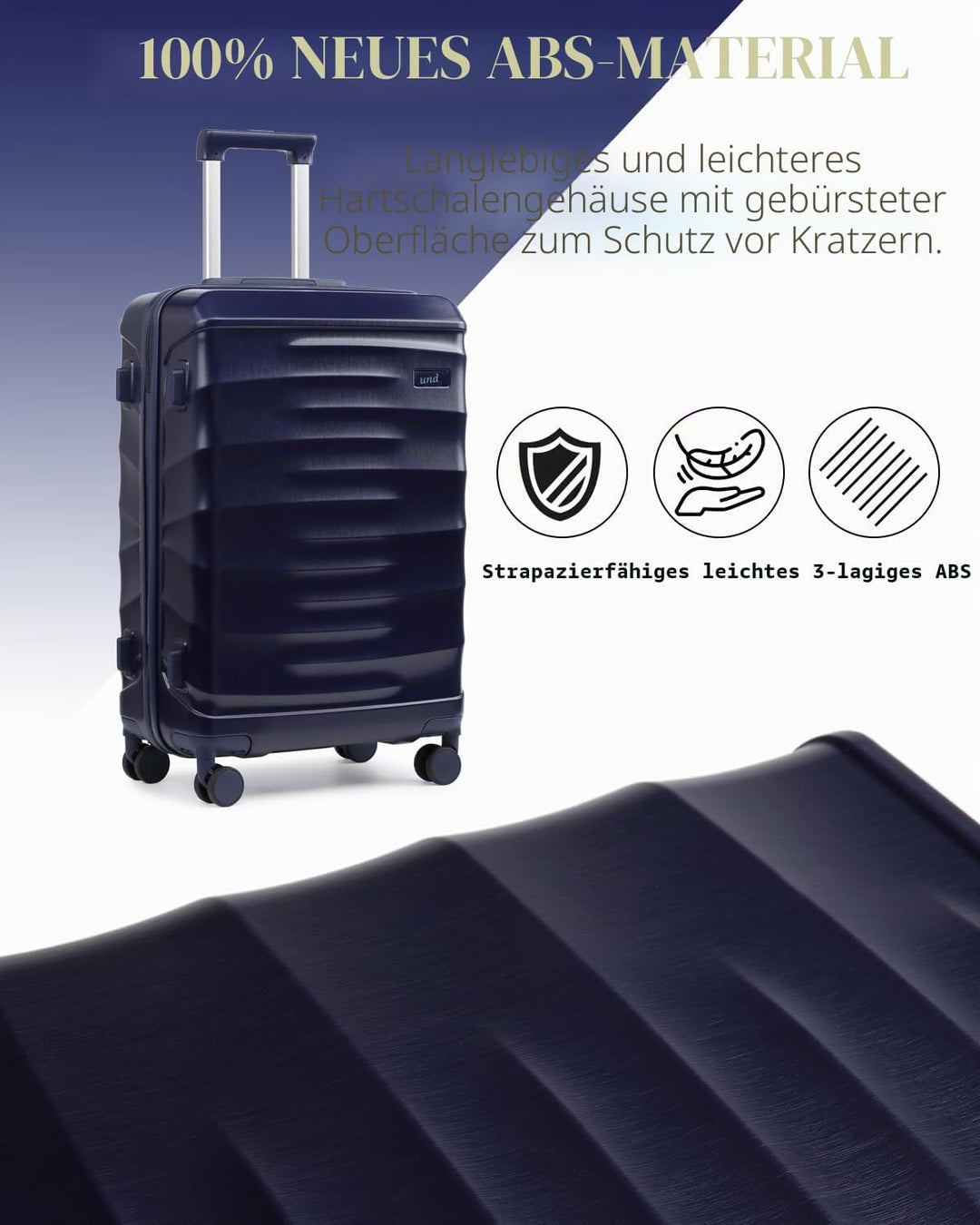 Sea choice Reisekoffer Set 5 Teilig ABS Hartschale Trolley Kofferset Gepäckset Grosse Kapazität Hand