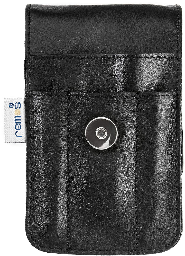 REMOS Nageletui leer aus echtem Leder zum Bestücken mit 4 Instrumenten - schwarz, Schwarz