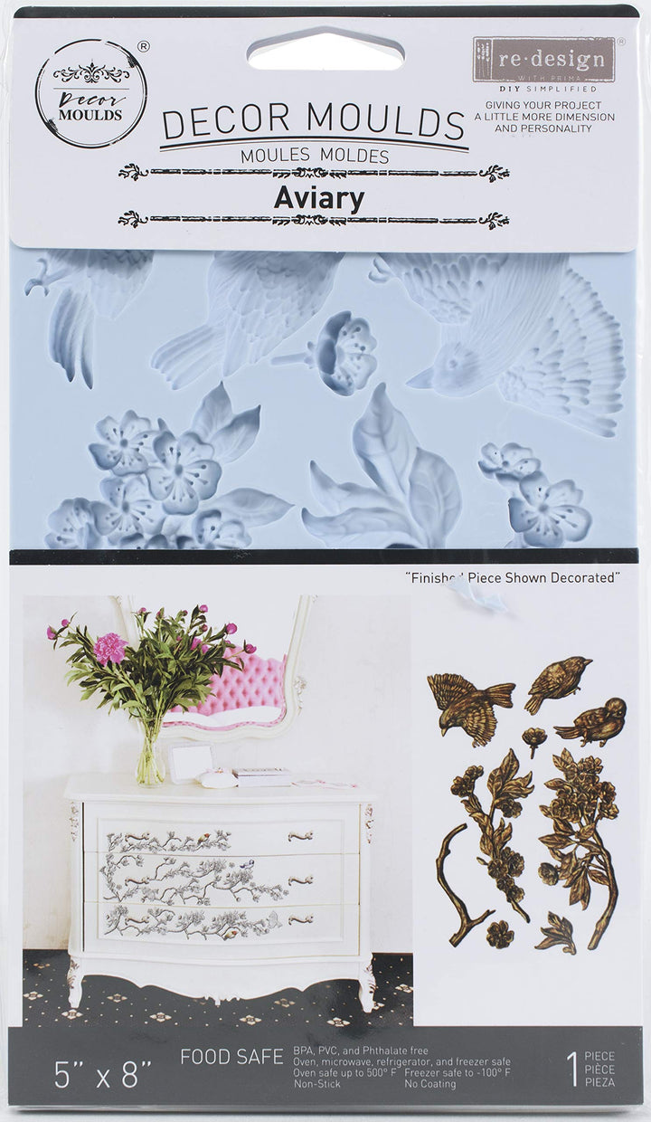 Redesign With Prima 655350647476 Aviary Clay, Soap Making Molds,Pottery & Modeling Clays, 5"x8"x8mm