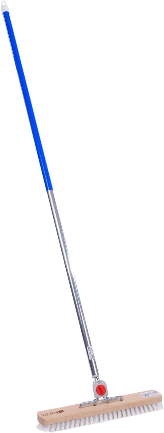 BawiTec XXL Schrubber 40cm 4-Loch-Wechselsystem mit Stiel Bodenschrubber Schrubberbesen Scheuerbürst