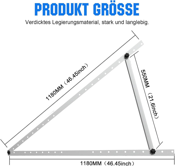 GLIESE Balkonkraftwerk Halterung 118 cm 46.5 Zoll (2 Paare),Aluminiumlegierung Solarmodul Halterung,