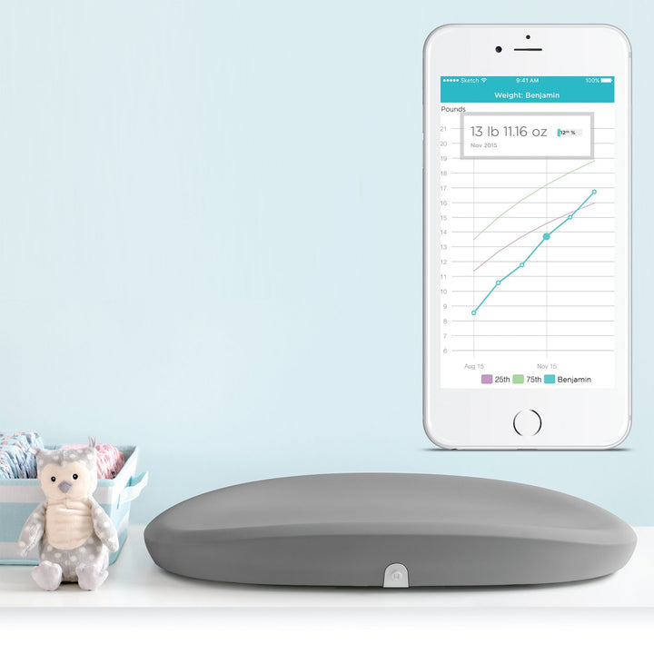 Hatch Baby Wachsen Smart-Pad und Ändern Scale (Gray) Grau, Grau
