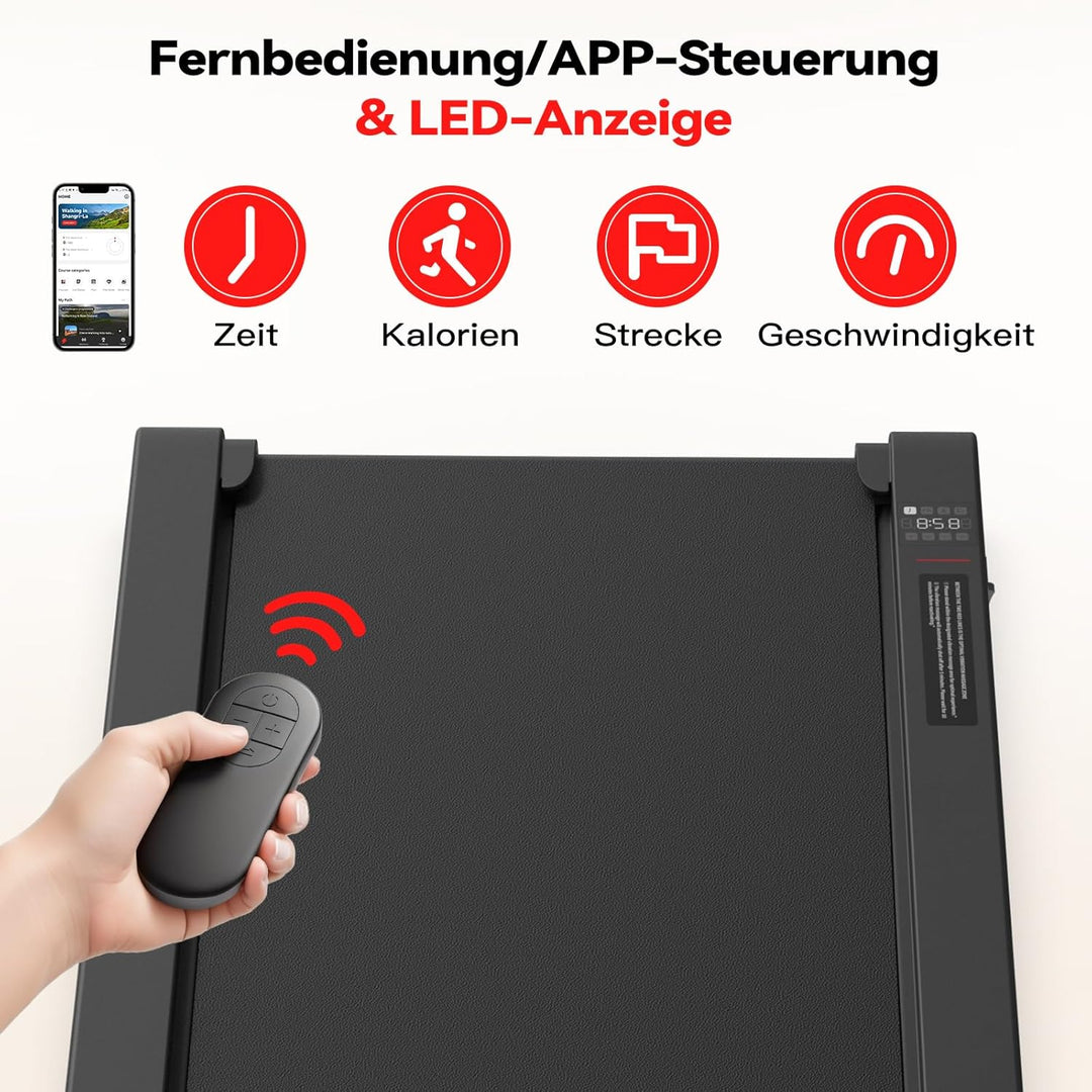 Walking Schwingungen Pad mit APP, Laufband für Zuhause 6 km/h, Walking Pad Bürogebrauch und Fernbedi